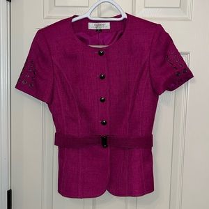 NWT Tahari Arthur S. Levine Nathan Short Sleeve Belted Jacket
